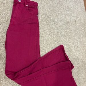 Zara Women's Flare Jeans in Bold Magenta